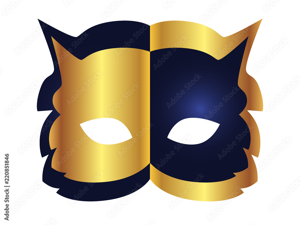 Ilustração de máscara de carnaval de gato Stock Photo | Adobe Stock