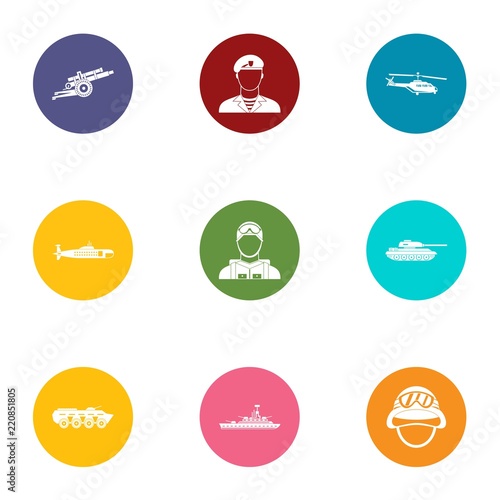 Feat icons set. Flat set of 9 feat vector icons for web isolated on white background