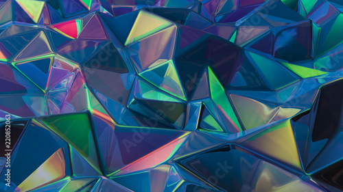 Stylish multi-color crystal background. 3d illustration, 3d rendering.
