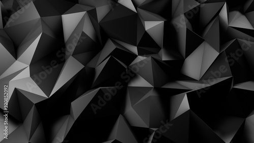 Stylish black crystal background..3d illustration, 3d rendering. © Pierell