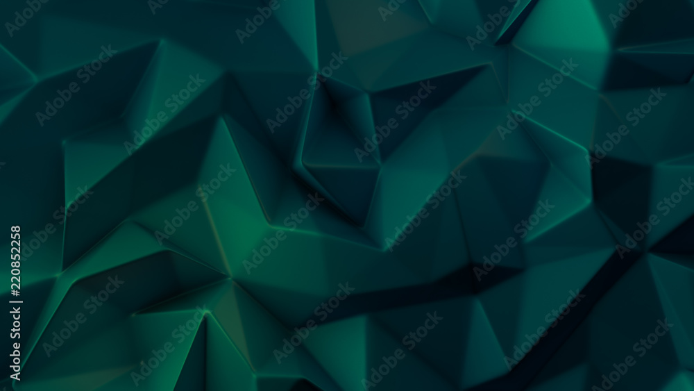 Fototapeta premium Stylish green crystal background..3d illustration, 3d rendering.