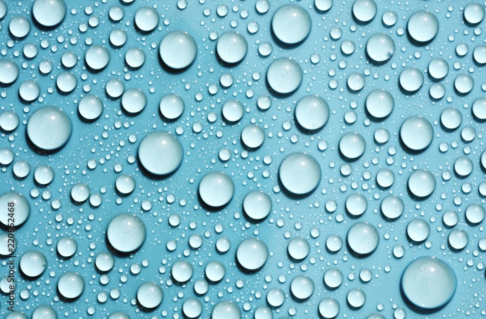 drops water on blue background drops water on blue background
