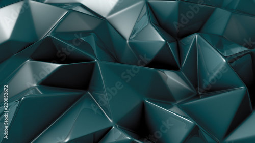 Stylish green crystal background..3d illustration, 3d rendering.