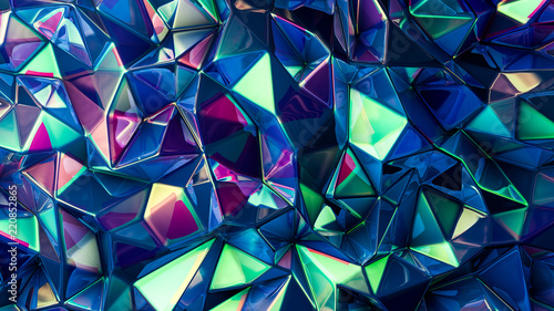 Stylish multi-color crystal background. 3d illustration, 3d rendering.
