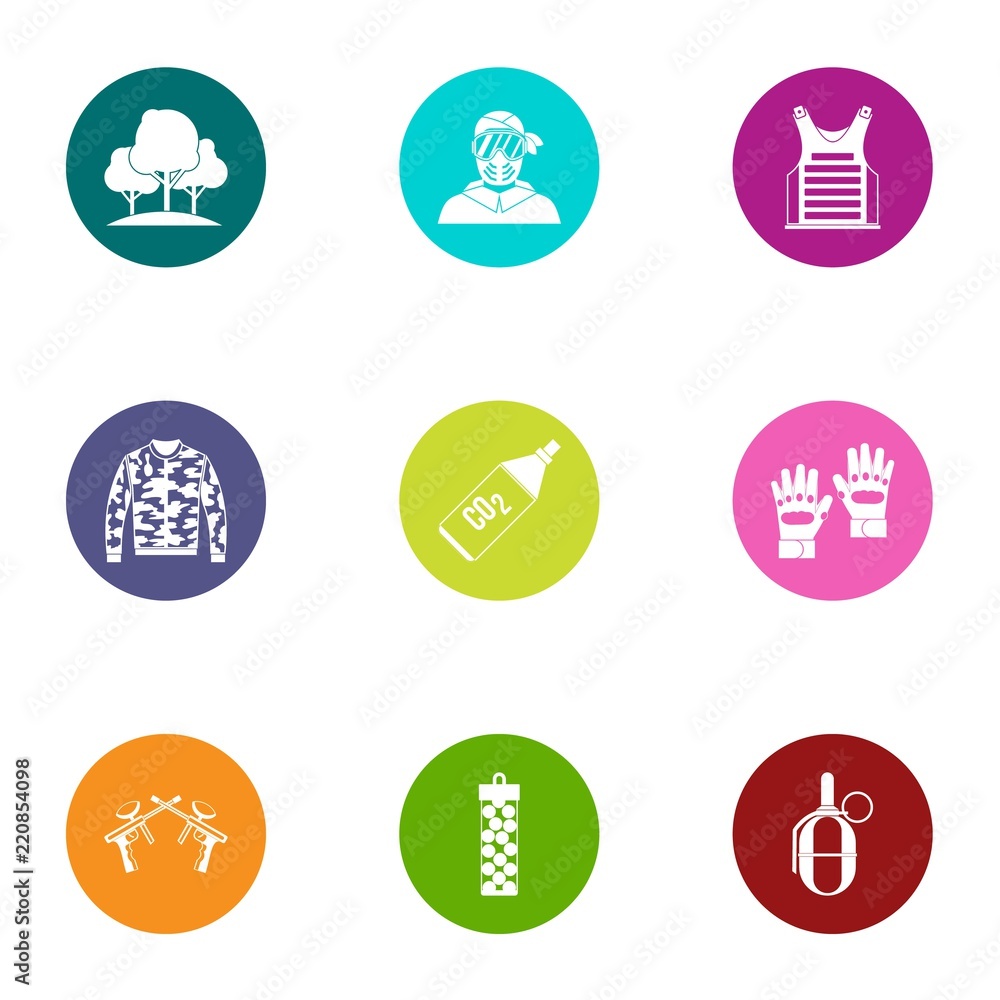 Ambuscade icons set. Flat set of 9 ambuscade vector icons for web isolated on white background Ambuscade icons set. Flat set of 9 ambuscade vector icons for web isolated on white background