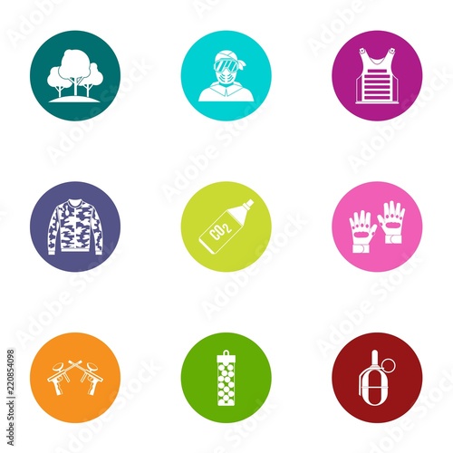 Ambuscade icons set. Flat set of 9 ambuscade vector icons for web isolated on white background