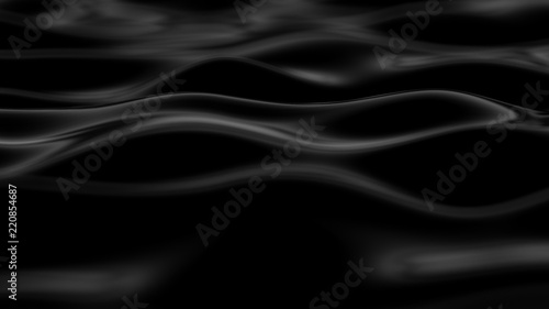 Luxury black drapery fabric background. 3d illustration, 3d rendering.