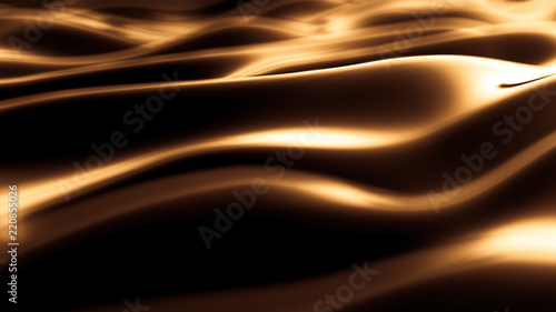 Luxury golden black drapery fabric background. 3d illustration, 3d rendering.