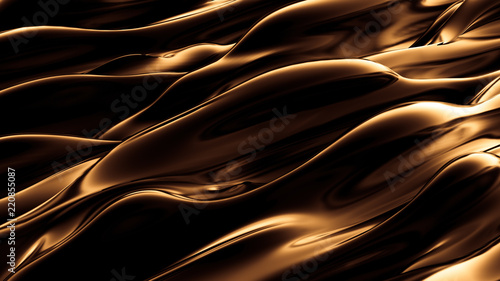 Luxury golden black drapery fabric background. 3d illustration, 3d rendering. © Pierell