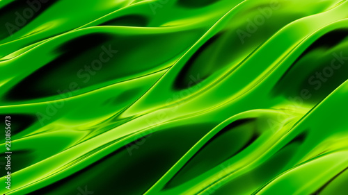 Luxury green drapery fabric background. 3d illustration, 3d rendering.