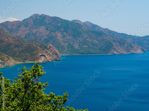 Amazing photo of Datca peninsula, indented coastline between of mediterranean and aegean seas with beautiful turquoise water, Turkey