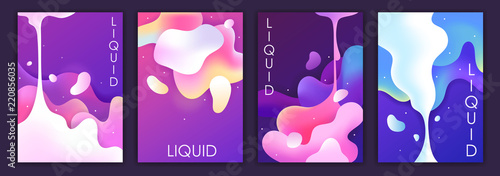  set of modern banners. liquid design. motion.  futuristic posters. vector illustration 