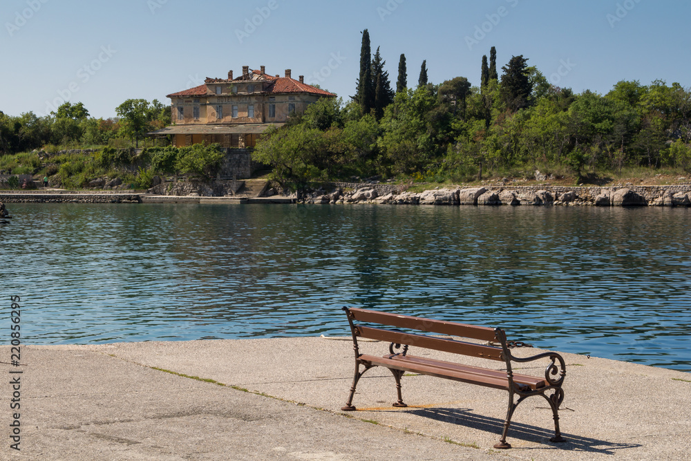 Bench on the banks of the sea, Croatia