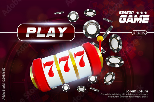 Casino background roulette wheel with playing chips. Online casino poker table concept design. Slot machine with lucky sevens jackpot. roulette chips on red background. Casino banner poster or flyer.