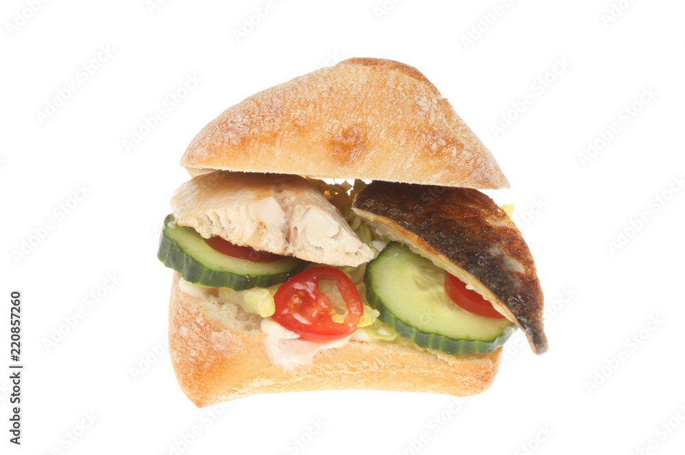 Mackerel fillet in a ciabatta roll Mackerel fillet in a ciabatta roll