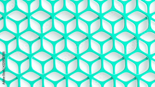 Abstract turquoise white background. 3d illustration, 3d rendering.