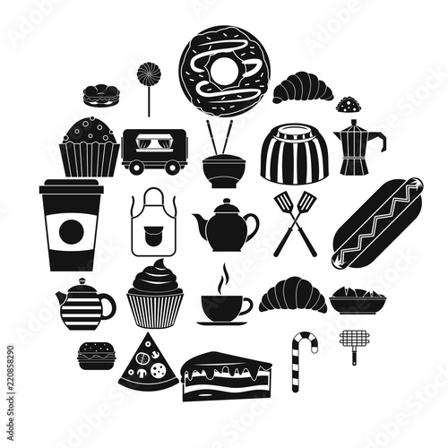 Ingestion icons set. Simple set of 25 ingestion vector icons for web isolated on white background