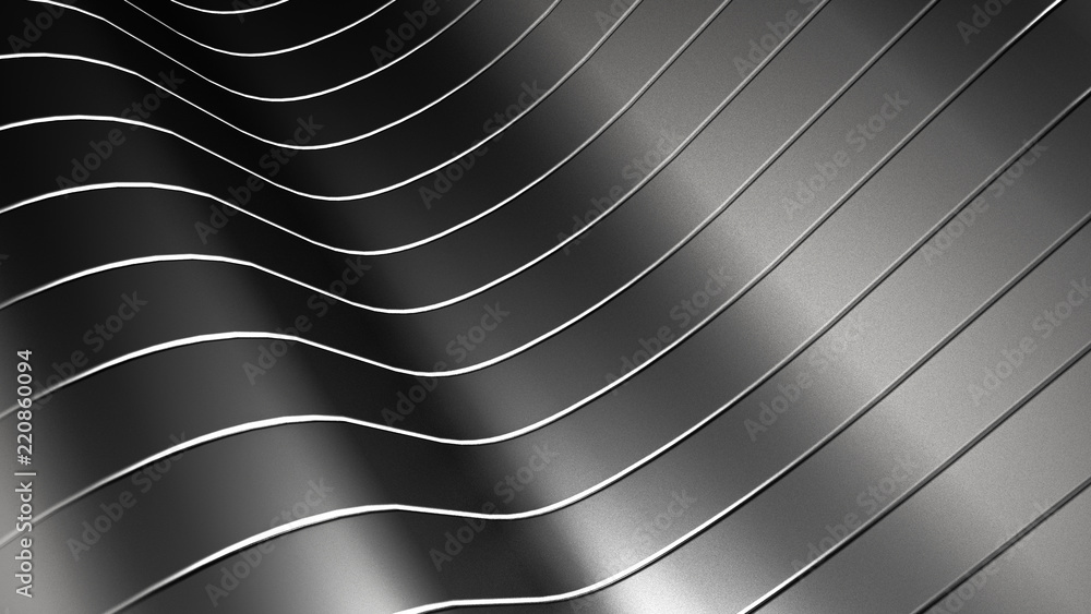 Black, stylish, modern metallic background with smooth lines. 3d illustration 3d rendering Black, stylish, modern metallic background with smooth lines. 3d illustration 3d rendering