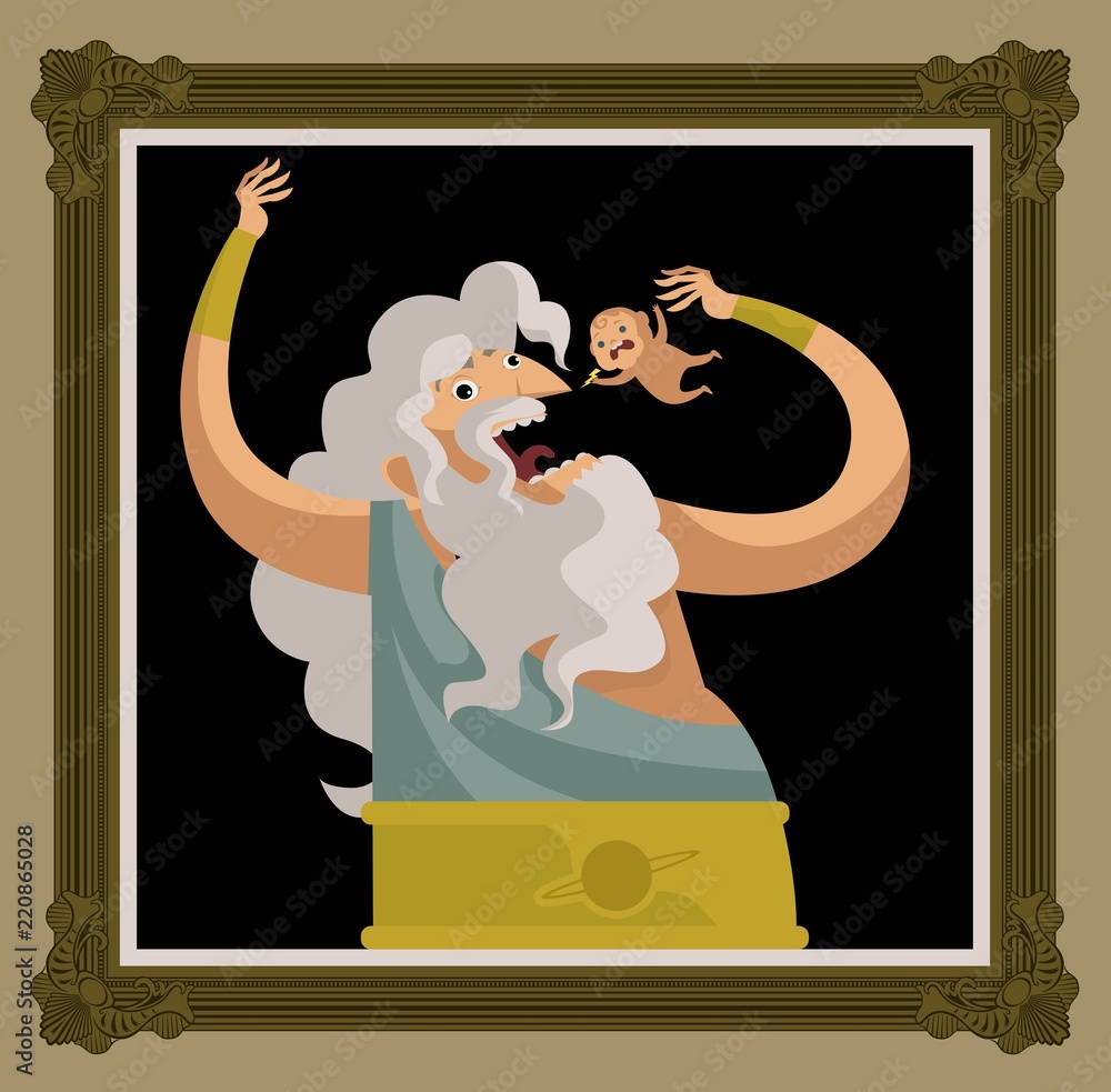 kronos greek mythology titan eating babies Stock Vector Adobe Stock