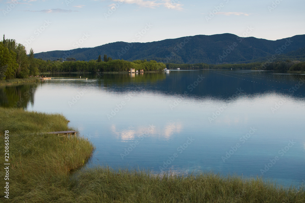 LANDSCAPE OF LAKE OF BANYOLES IN GIRONA SPAIN LANDSCAPE OF LAKE OF BANYOLES IN GIRONA SPAIN