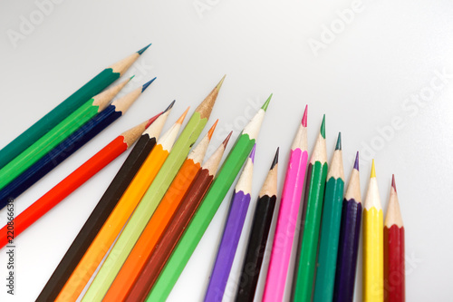 Color pencils white background colorful