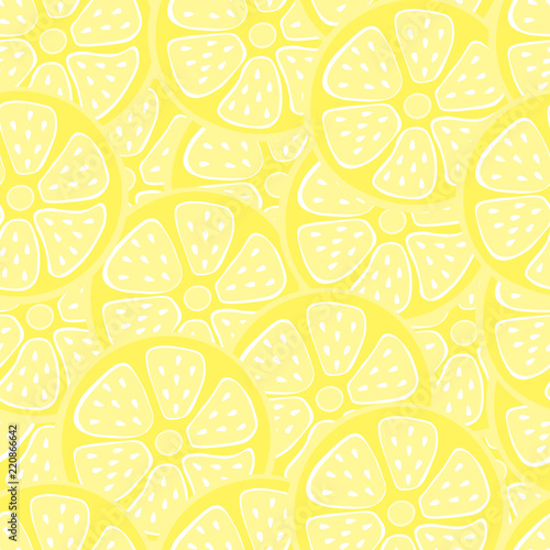 lemon seamless background. Seamless pattern for design. fresh yellow lemon slices.