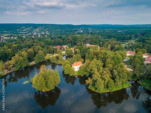Obraz na płótnie Lubelskie lato z lotu ptaka w salonie