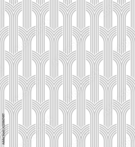 Vector seamless texture. Modern geometric background. Lattices with semicircles.