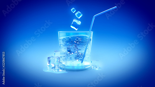 Glass with cold drink