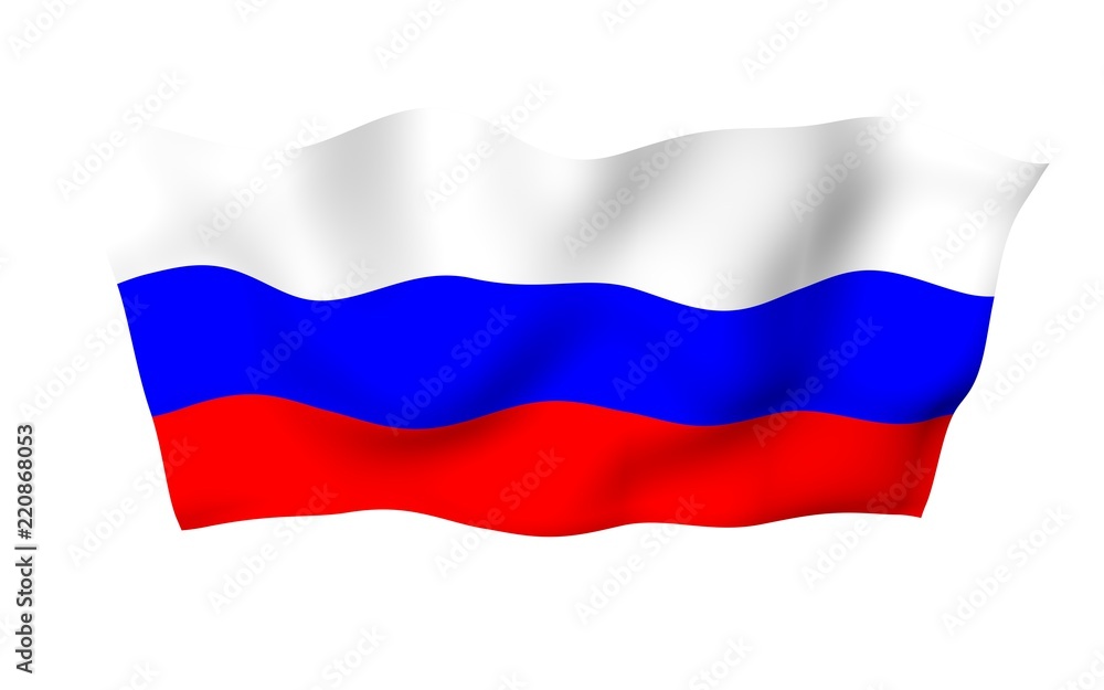 Waving flag of the Russian Federation. The National. State symbol of the Russia. 3D illustration Waving flag of the Russian Federation. The National. State symbol of the Russia. 3D illustration