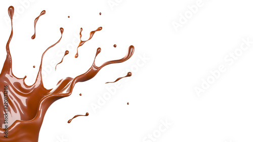Splash chocolate. 3d illustration, 3d rendering.