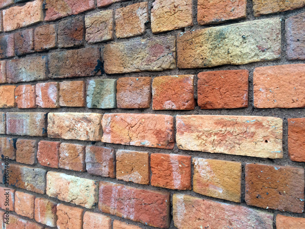 Side view of Victorian red brick wall Side view of Victorian red brick wall