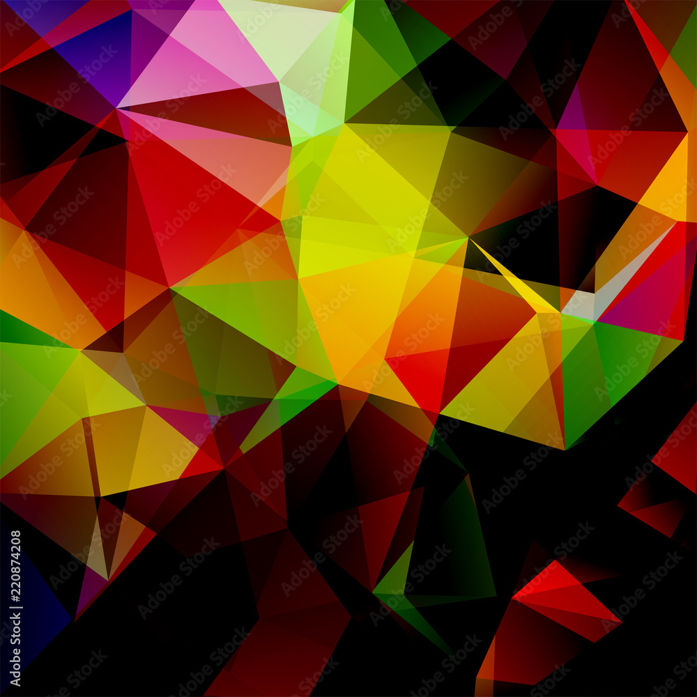 Obraz premium Abstract polygonal vector background. Colorful geometric vector illustration. Creative design template. Red, green, black, yellow colors.