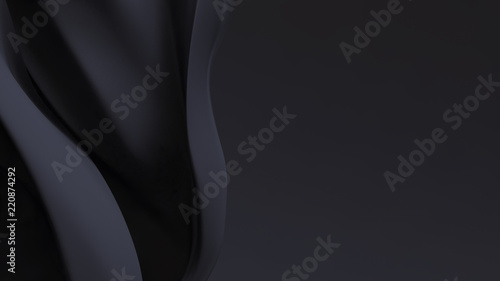 Stylish black background with silk waves