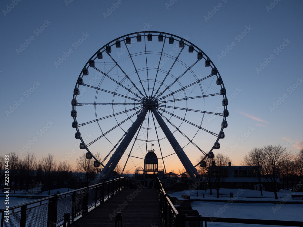 La Grande Roue de Montreal at the Old Port in Montreal La Grande Roue de Montreal at the Old Port in Montreal
