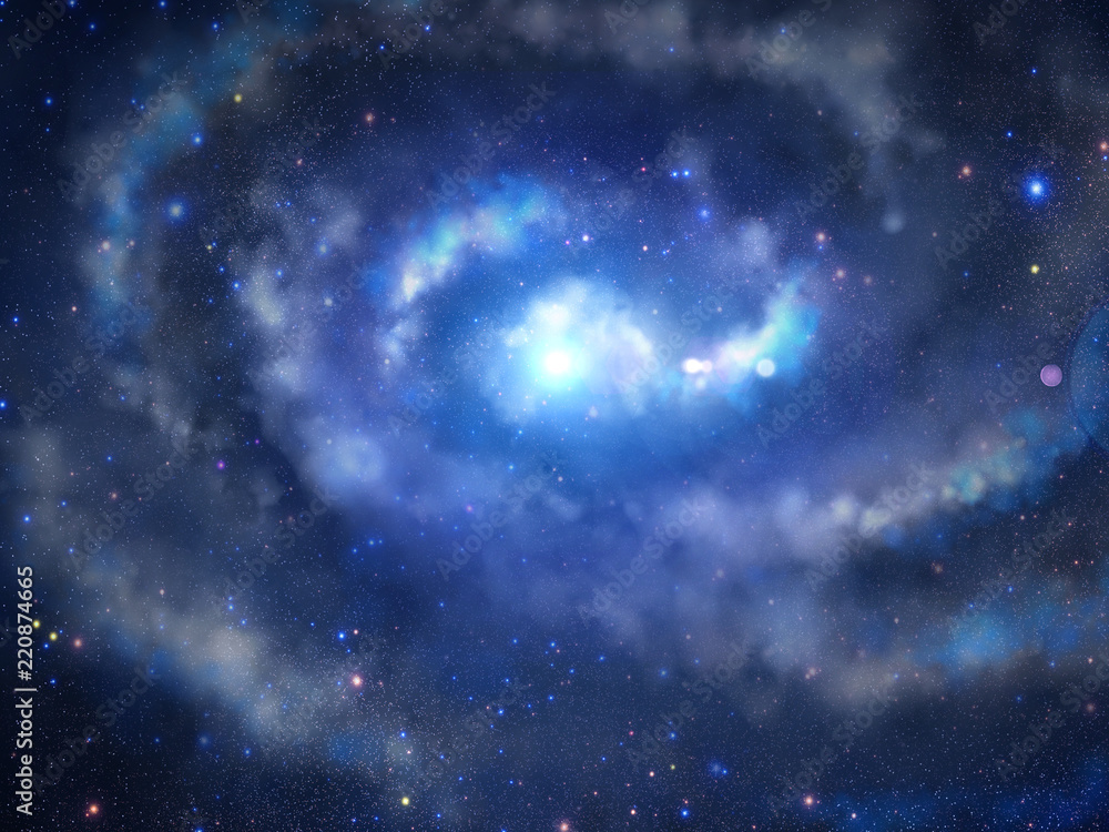 Space vortex in the center of the universe and the sky with clouds Space vortex in the center of the universe and the sky with clouds