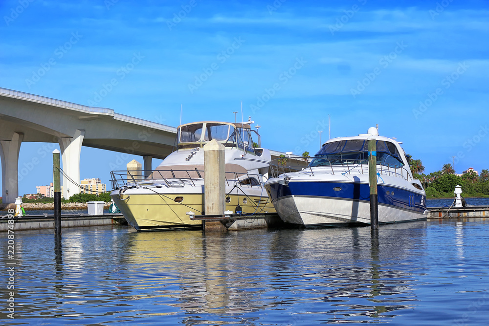 Pleasure craft  in the Clearwater Harbor Marina