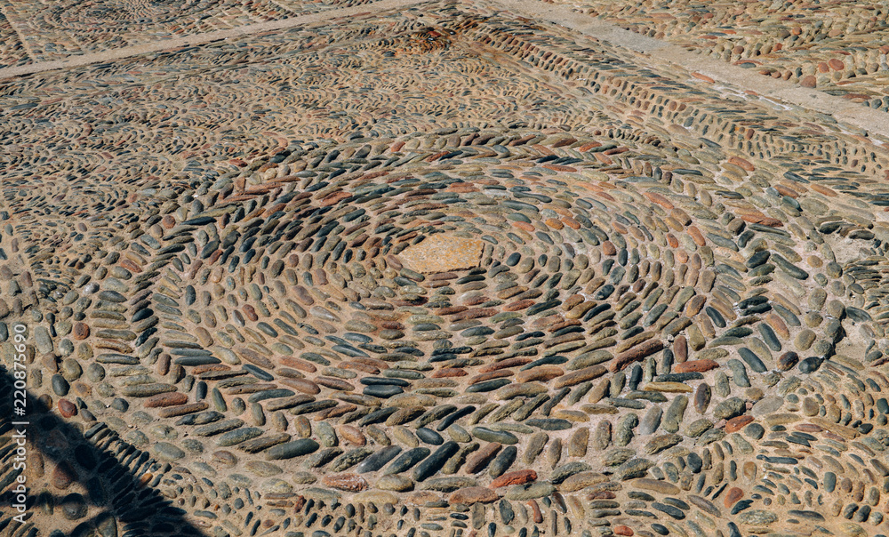 Floor stones laid out pattern captured in Girona, Catalonia, Spain Floor stones laid out pattern captured in Girona, Catalonia, Spain