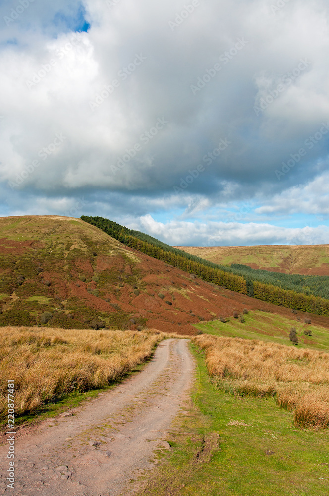 Black mountains of England and Wales in the Autumn.