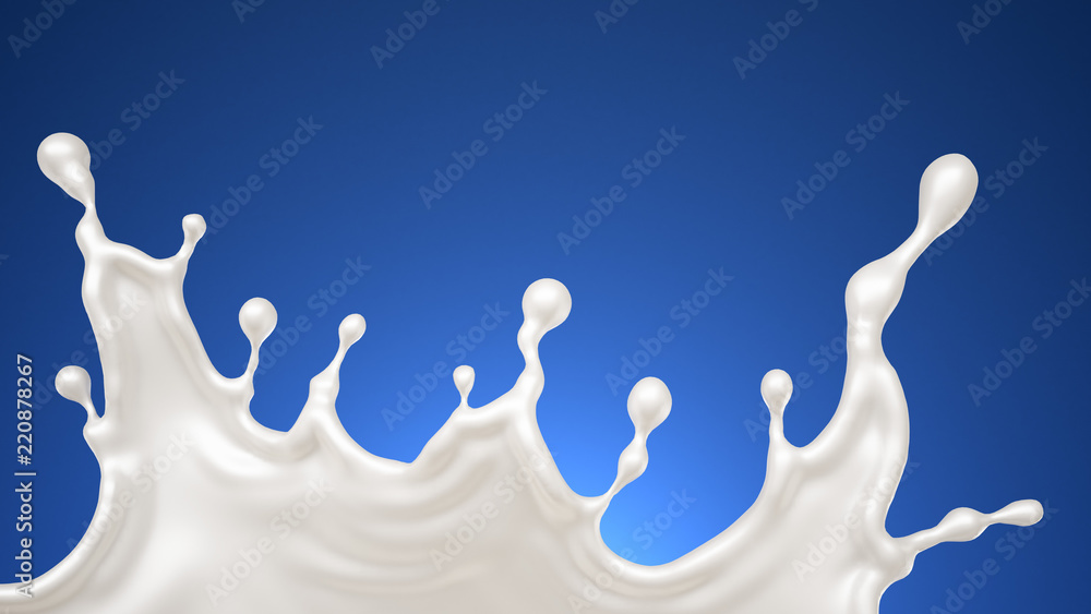 Splash of milk. 3d illustration, 3d rendering. Splash of milk. 3d illustration, 3d rendering.