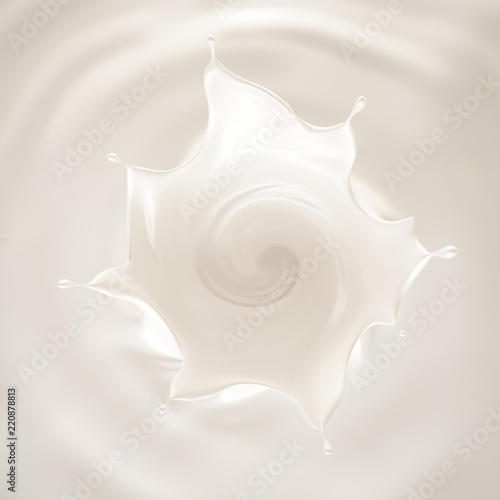 Splash of milk. 3d illustration, 3d rendering.