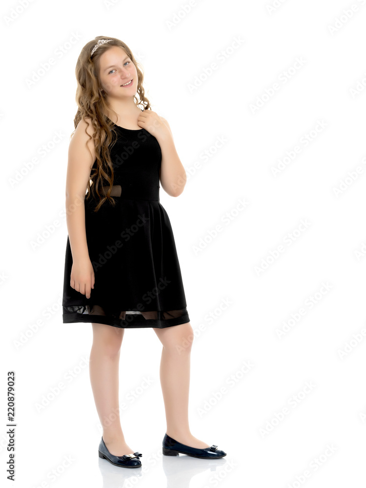 Elegant girl in a dress. Elegant girl in a dress.