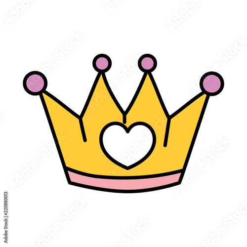 color metal crown object with heart design