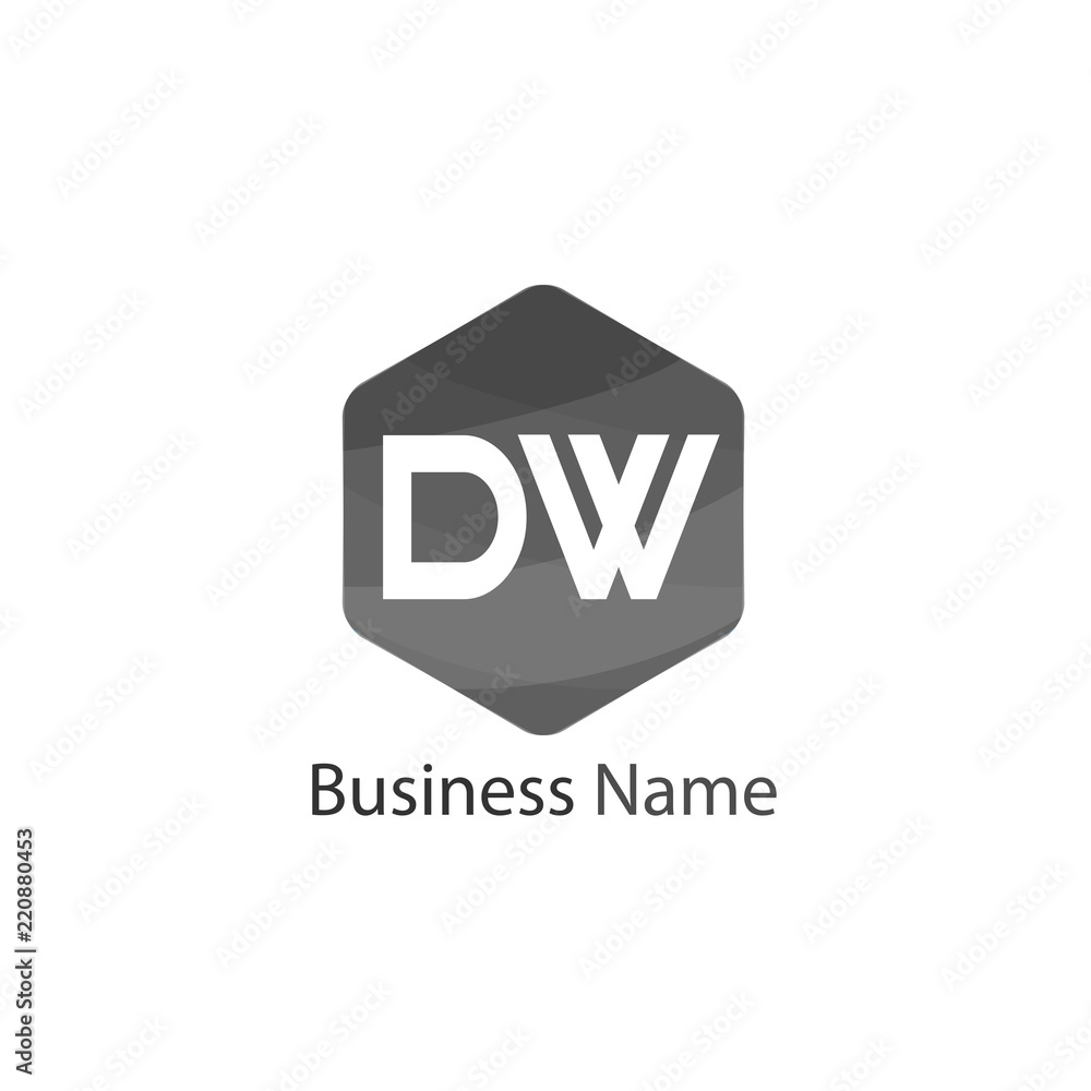 Initial Letter DW Logo Template Design