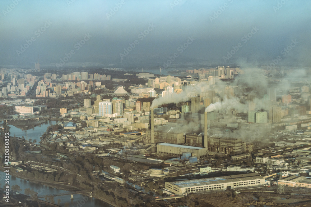 Fototapeta premium Aerial View of Pyongyang DPRK