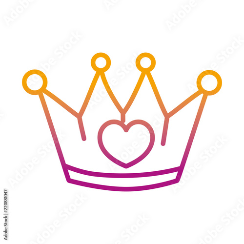degraded line metal crown object with heart design