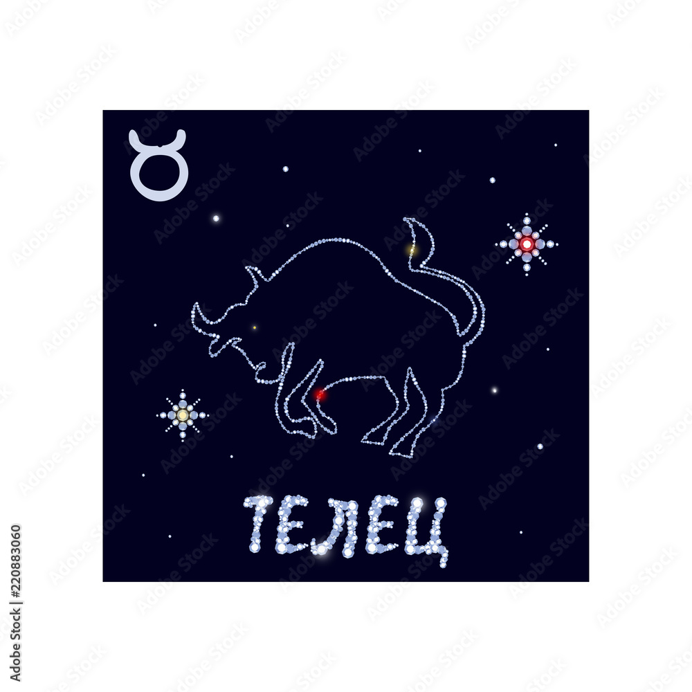 Taurus astrological horoscope sign. Vector illustration