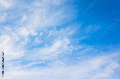 Cloudy sky background photo, cirrus clouds © evannovostro