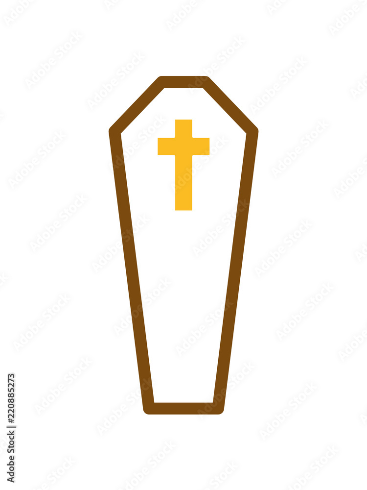 Obraz premium sarg beerdigen kreuz grab friedhof tot grabstein tod gestorben rip rest in peace ruhe in frieden beerdigung leben sterben clipart comic cartoon