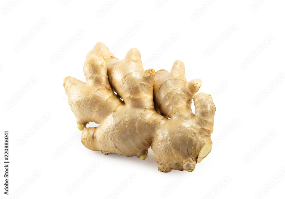 Fresh ginger on white background, herb medical concept. Fresh ginger on white background, herb medical concept.